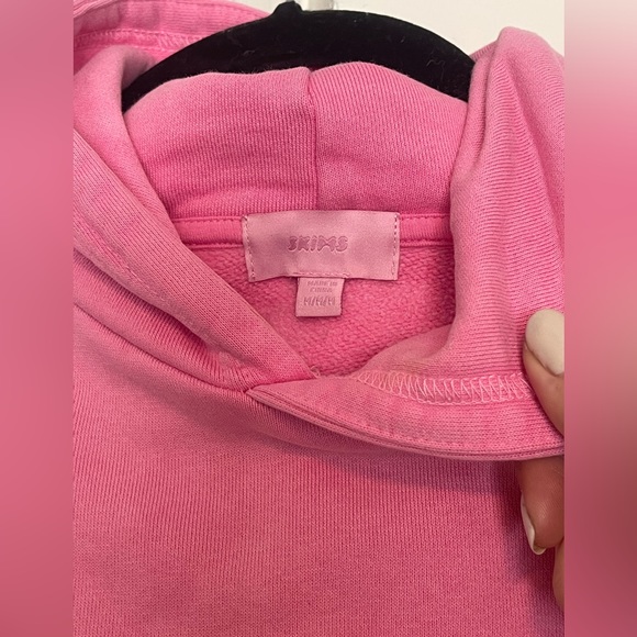 Skims RARE bubblegum pink BOYFRIEND FLEECE HOODIE- size M - Picture 3 of 7